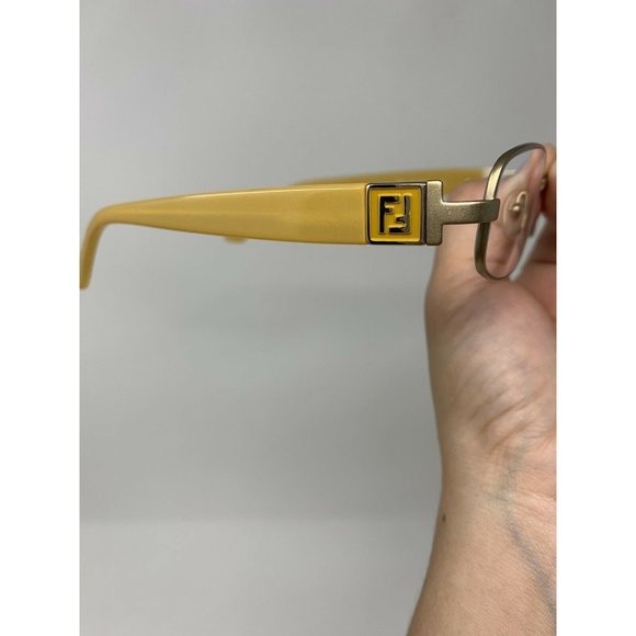 FENDI Eyeglasses F905 Frame 52 [] 19 130 Matte Gold/ Yellow Italy - Picture 6 of 12